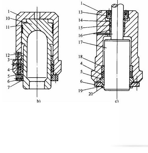 液压机液压油缸的组成结构示意图